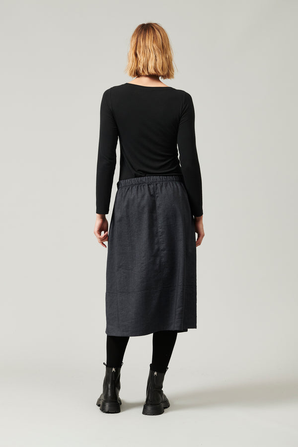Transit Par Such Gonna arricciata con elastico in vita e balza sul fondo in lana e lino – Transit Shopping Online