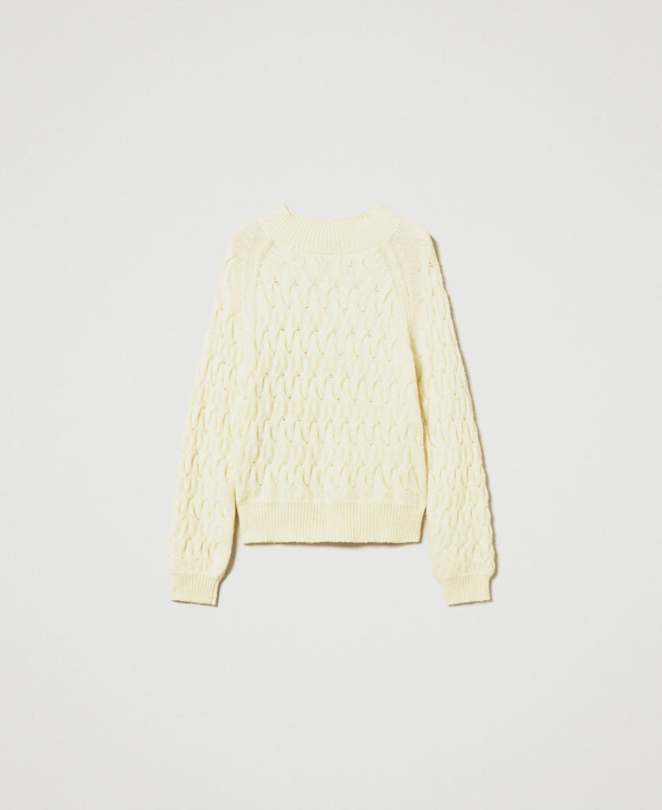 Twin Set Maglia lupetto in misto lana con trecce Affare Del Giorno
