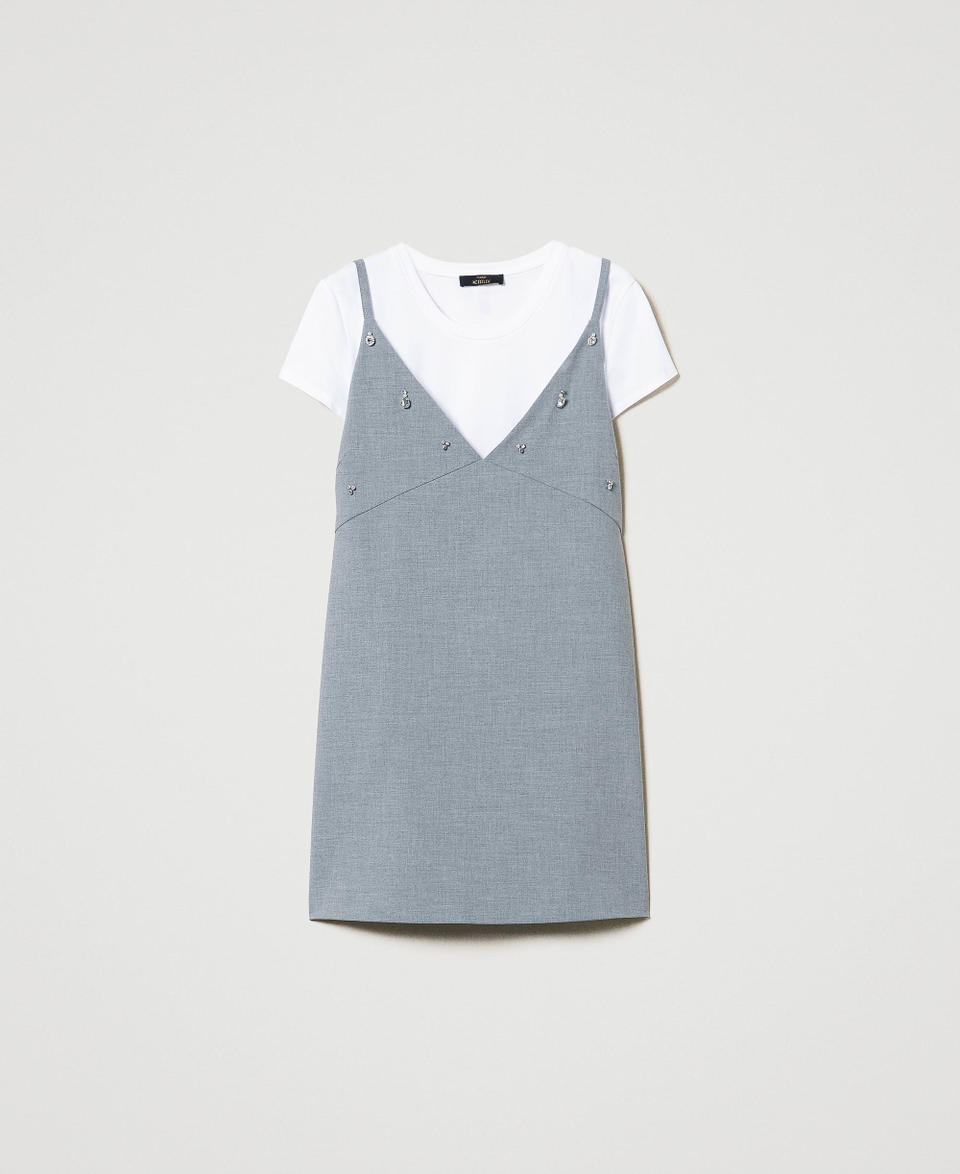 Twin Set Abito corto con ricami e T-shirt Sconto