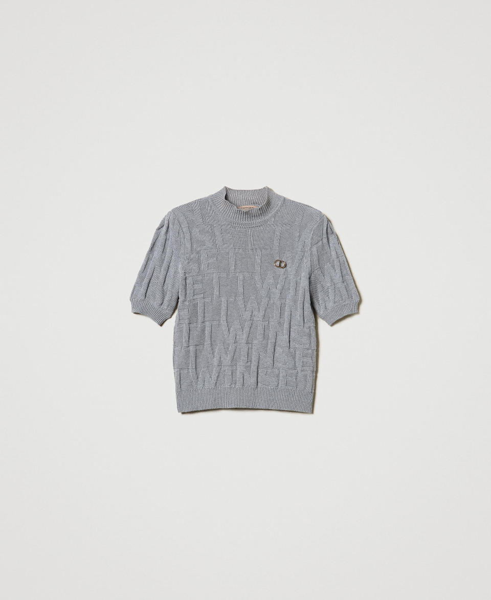 Twin Set Maglia in cotone e cashmere con logo Outlet