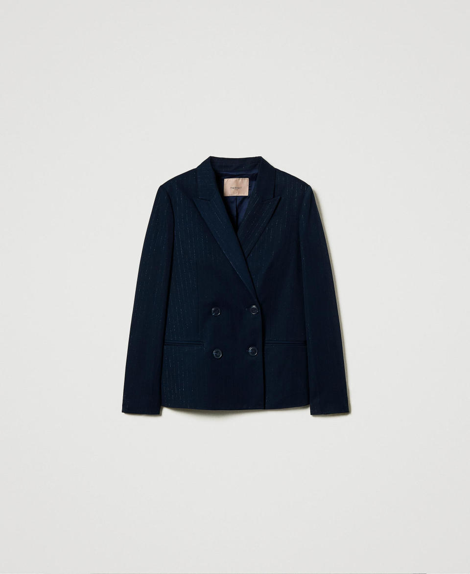 Twin Set Giacca blazer gessata lurex Vendita Economica