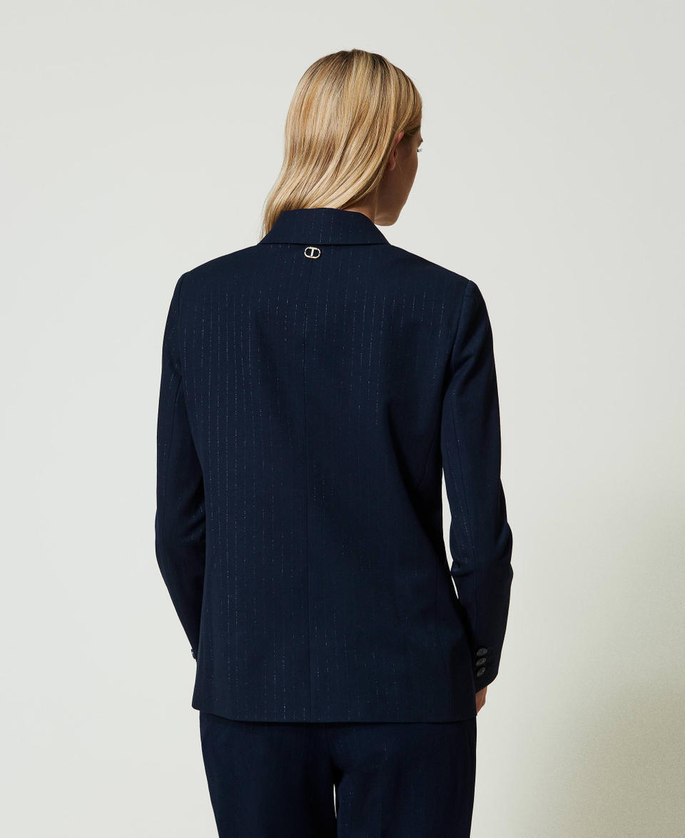 Twin Set Giacca blazer gessata lurex Vendita Economica