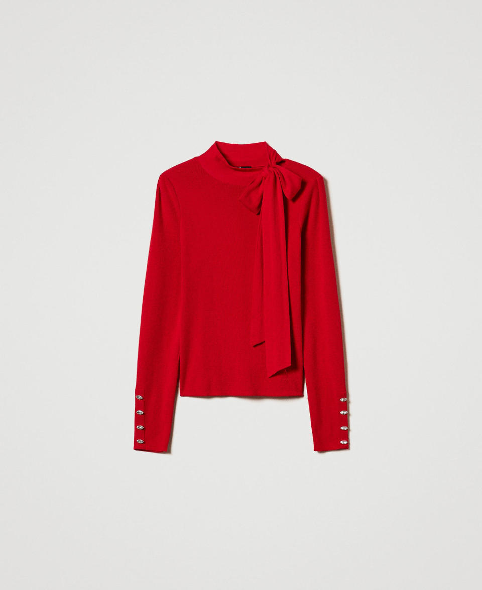 Twin Set Maglia lupetto con fiocco e ricamo In Saldo