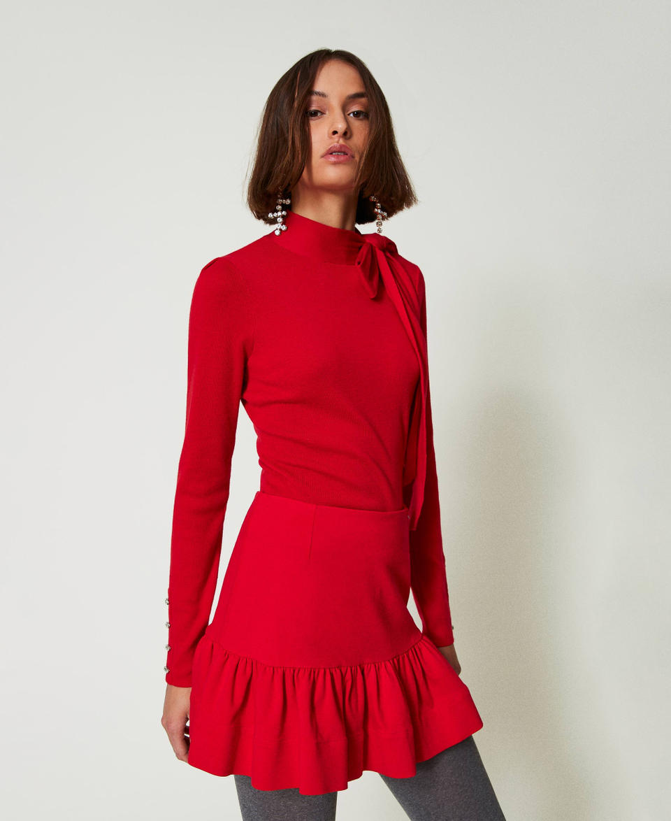 Twin Set Maglia lupetto con fiocco e ricamo In Saldo