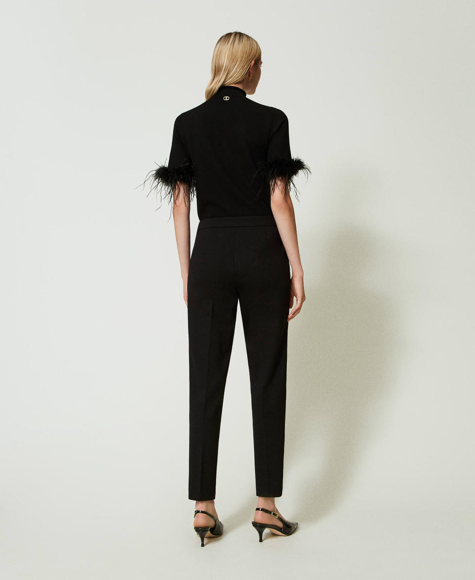 Twin Set Pantaloni con cinturino Oval T e piega Moda