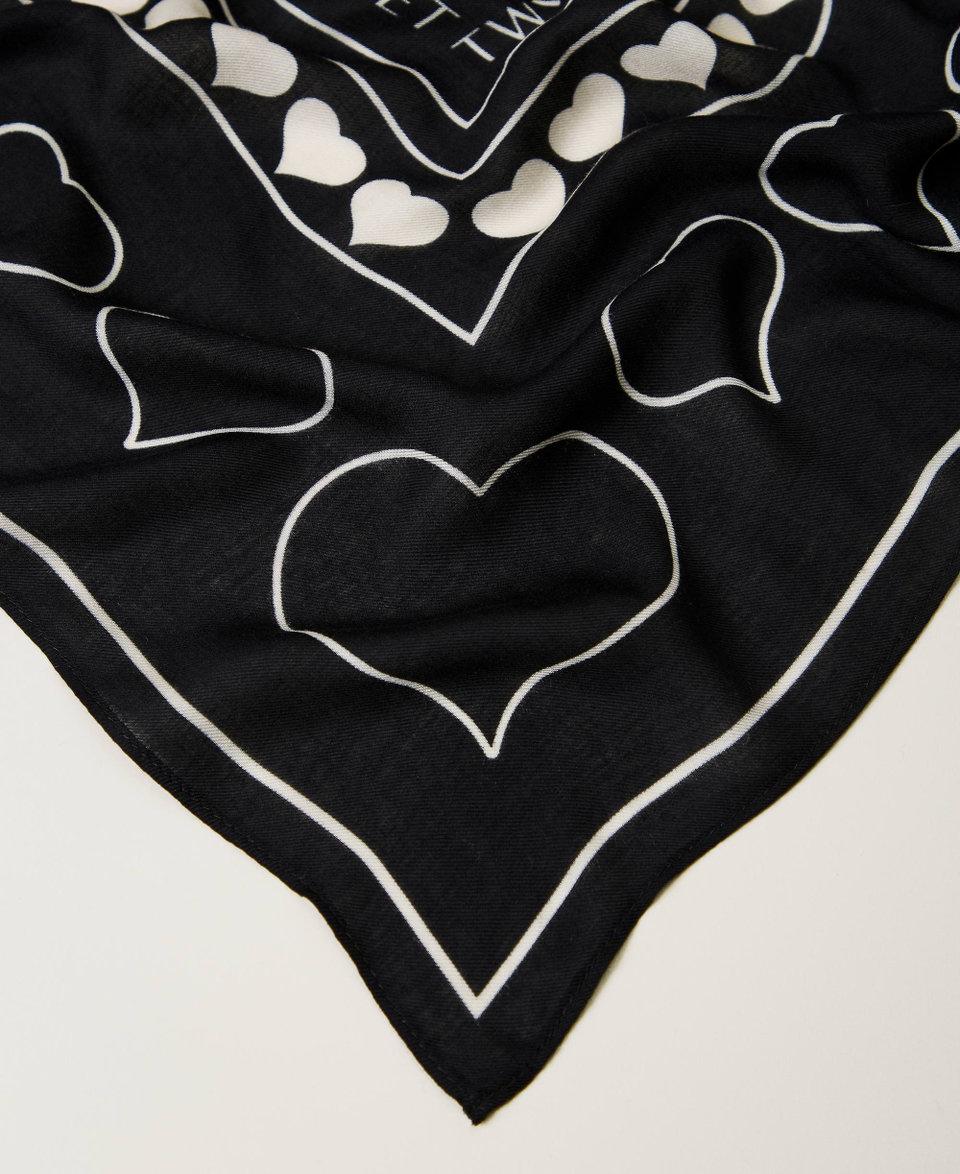 Twin Set Kefiah con stampa logo e cuori Vendita