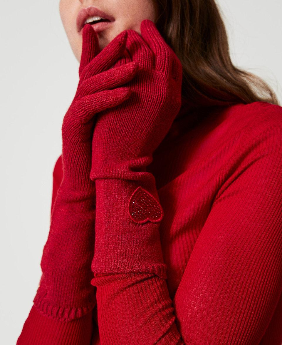 Twin Set Guanti in maglia con patch a cuore Soddisfazione Garantita
