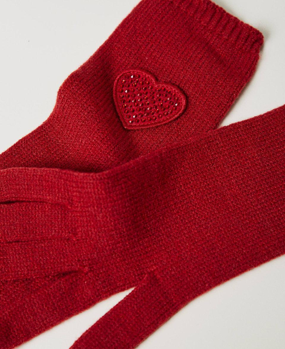 Twin Set Guanti in maglia con patch a cuore Soddisfazione Garantita