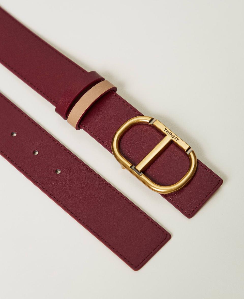 Twin Set Cintura reversibile in pelle con Oval T Qualità Garantita