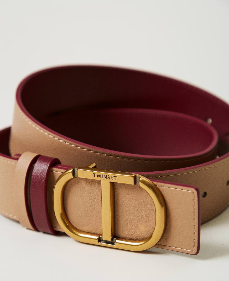 Twin Set Cintura reversibile in pelle con Oval T Qualità Garantita