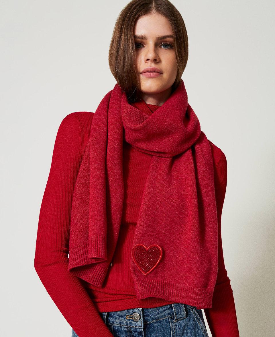Twin Set Sciarpa in maglia con patch a cuore Negozi Online
