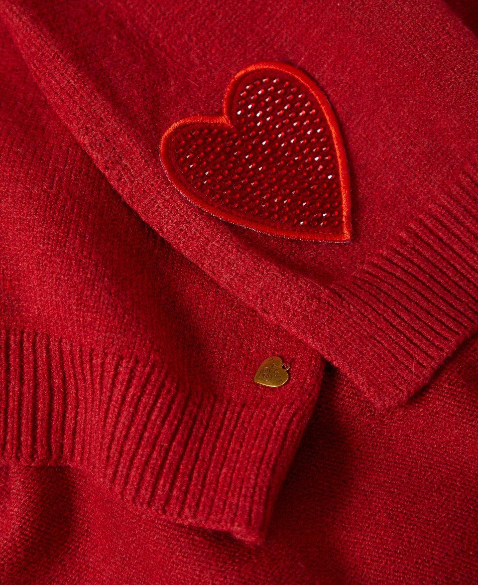 Twin Set Sciarpa in maglia con patch a cuore Negozi Online