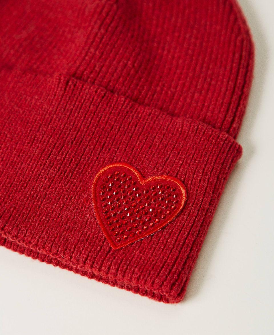 Twin Set Berretto in maglia con patch a cuore Acquista Ora