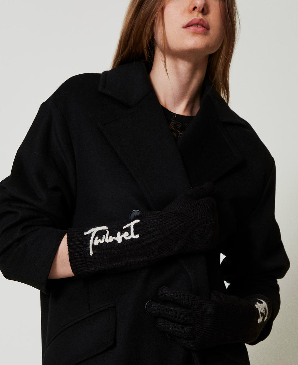 Twin Set Guanti in maglia con ricamo logo Shopping Online