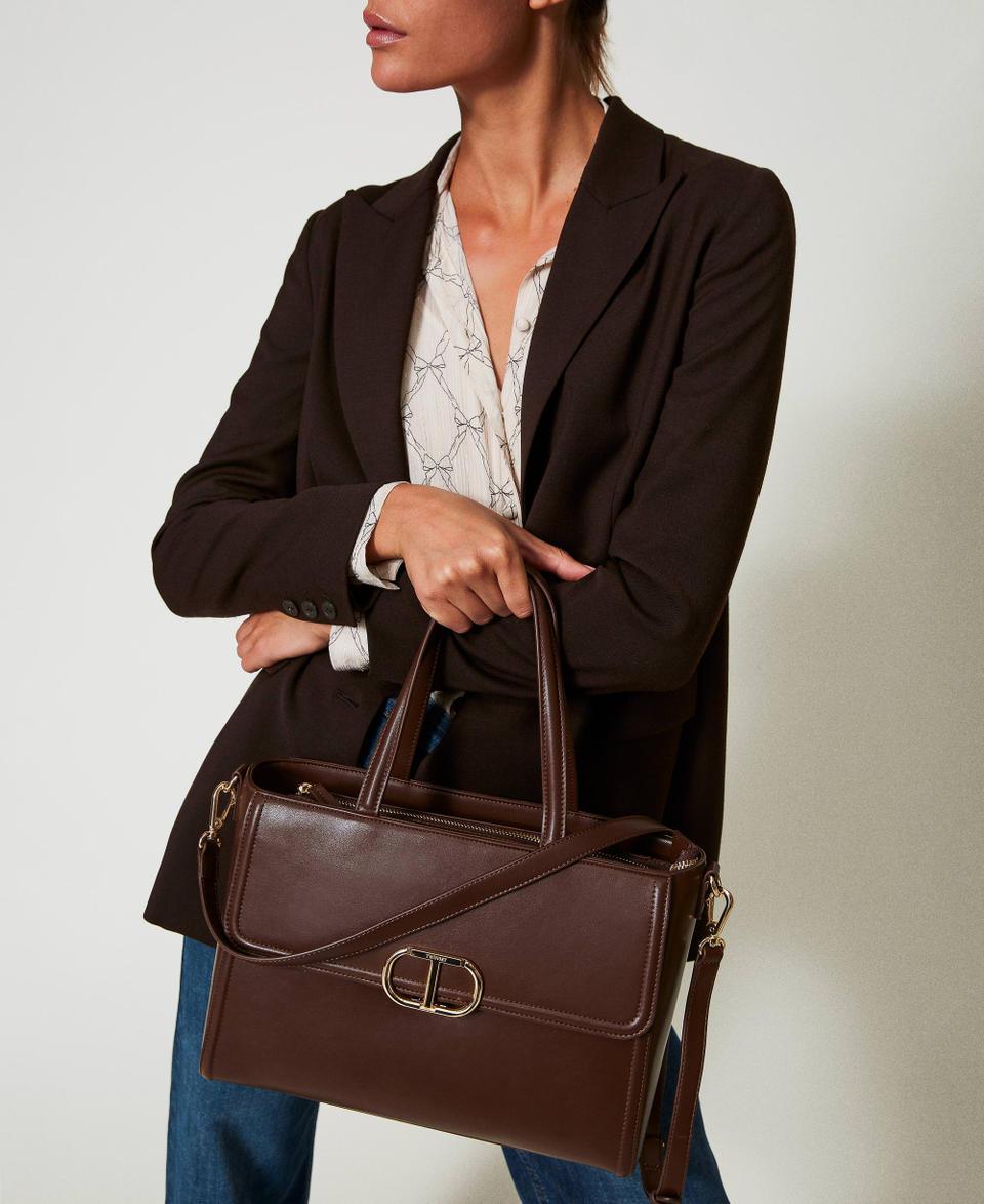 Twin Set Borsa shopper ‘Brera’ con apertura Oval T In Vendita
