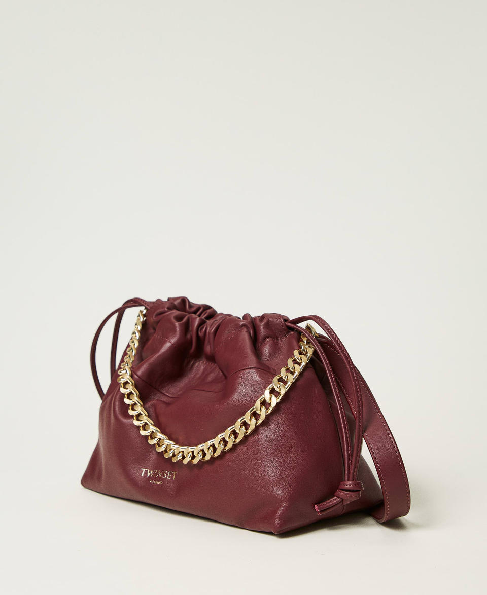 Twin Set Borsa a tracolla in pelle con coulisse Vendita Calda