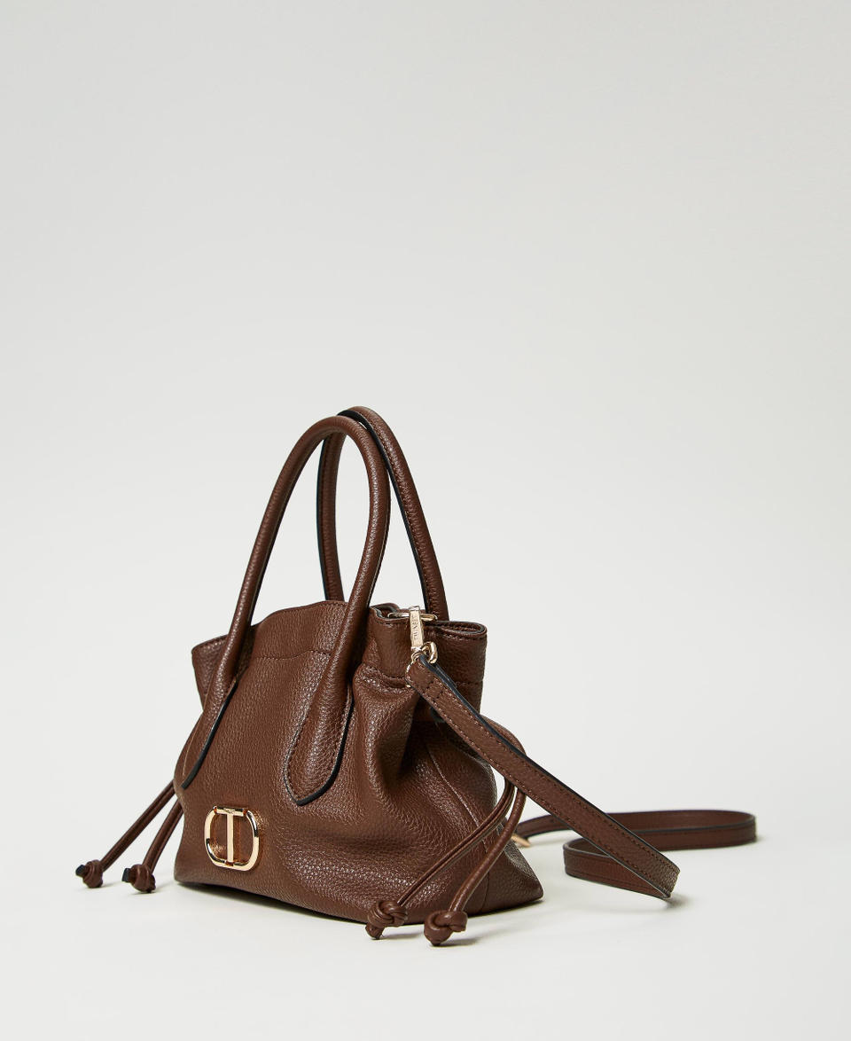 Twin Set Borsa a tracolla con Oval T e coulisse Saldi Di Fabbrica
