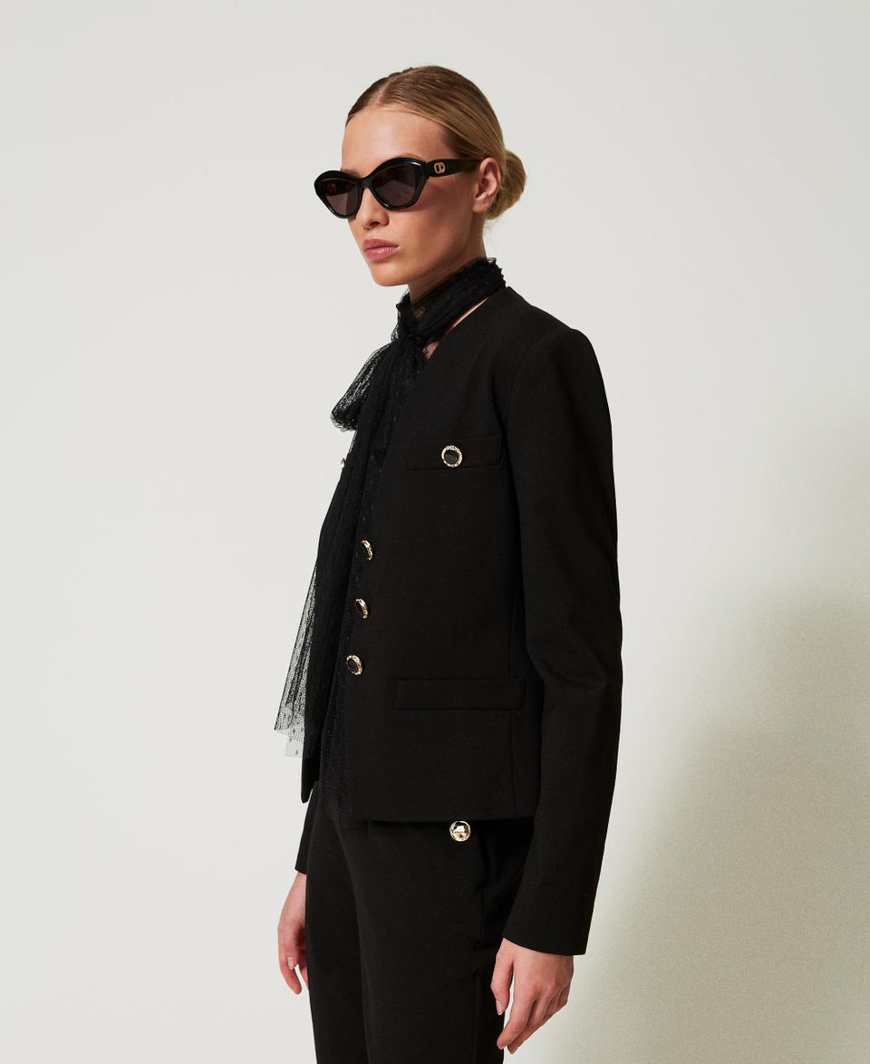 Twin Set Giacca blazer con bottoni gioiello Italy