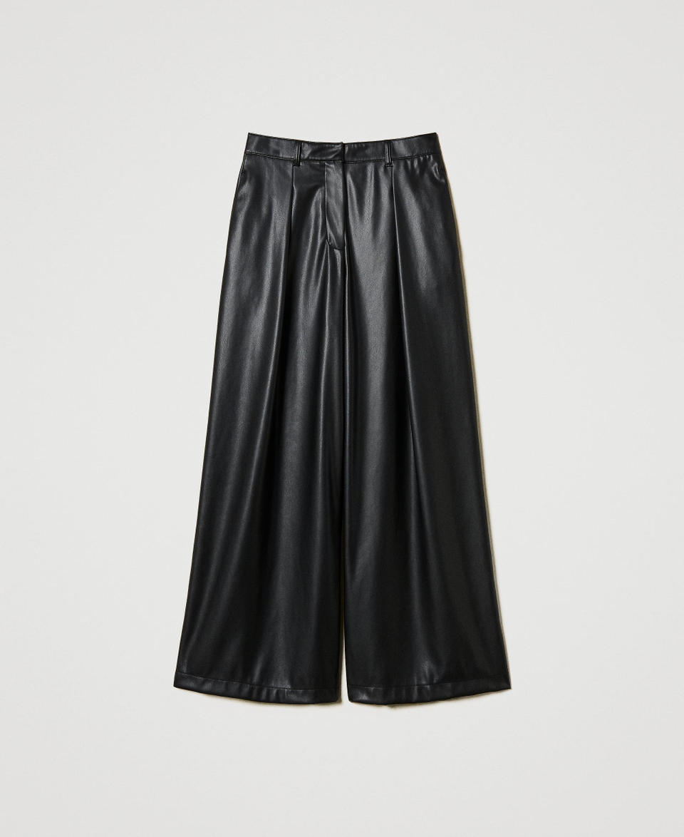 Twin Set Pantaloni wide leg effetto pelle Italia