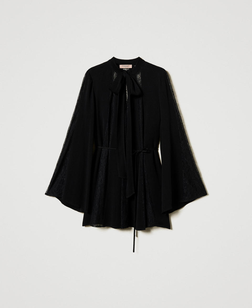 Twin Set Tunica in crêpe con pizzo 2025