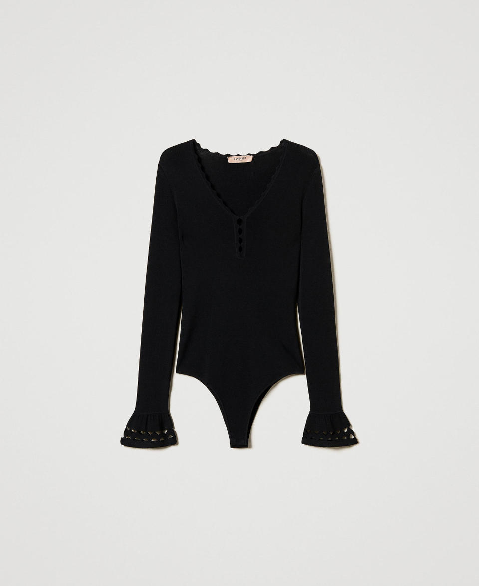Twin Set Body in maglia con motivo geometrico In Linea