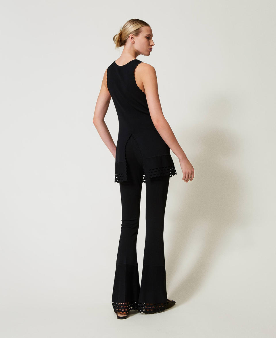 Twin Set Pantaloni flare con motivo geometrico Qualità
