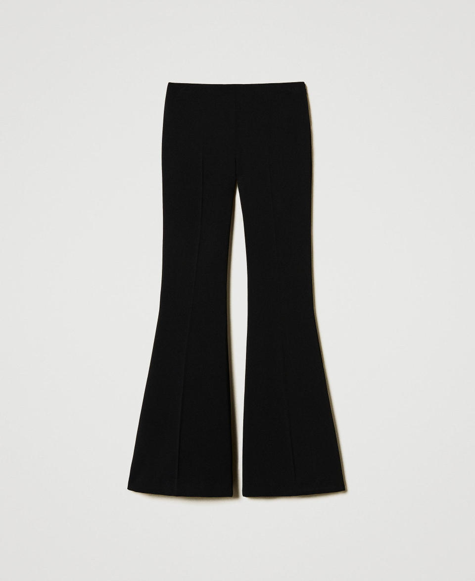 Twin Set Pantaloni flare in crêpe fluido Acquista Ora