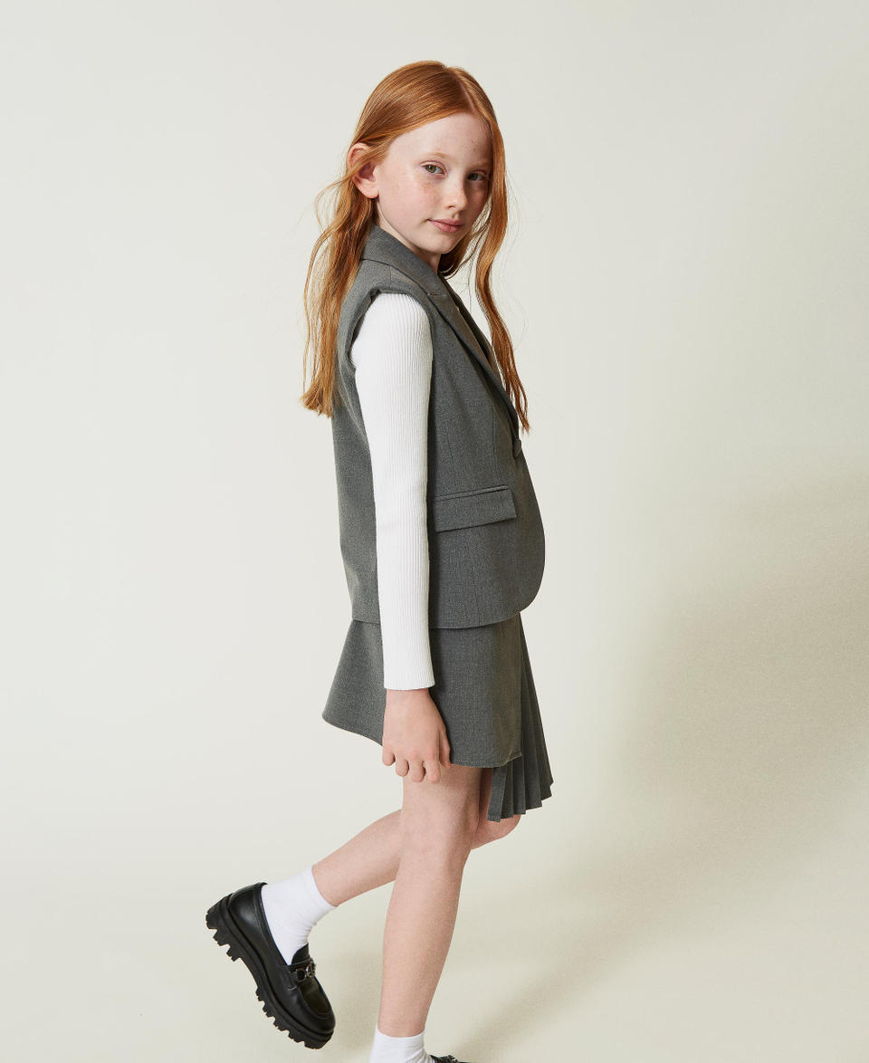 Twin Set Gilet monopetto in flanella Prezzo Ridotto