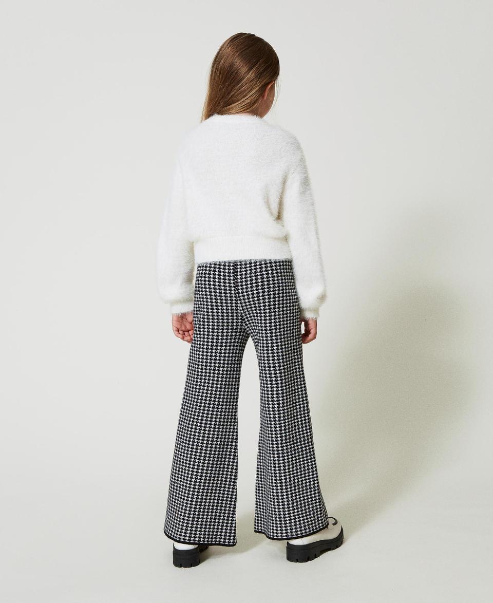 Twin Set Pantaloni in maglia jacquard pied de poule Economico