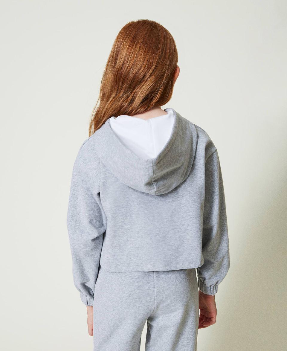 Twin Set Felpa cropped con logo ricamato Outlet