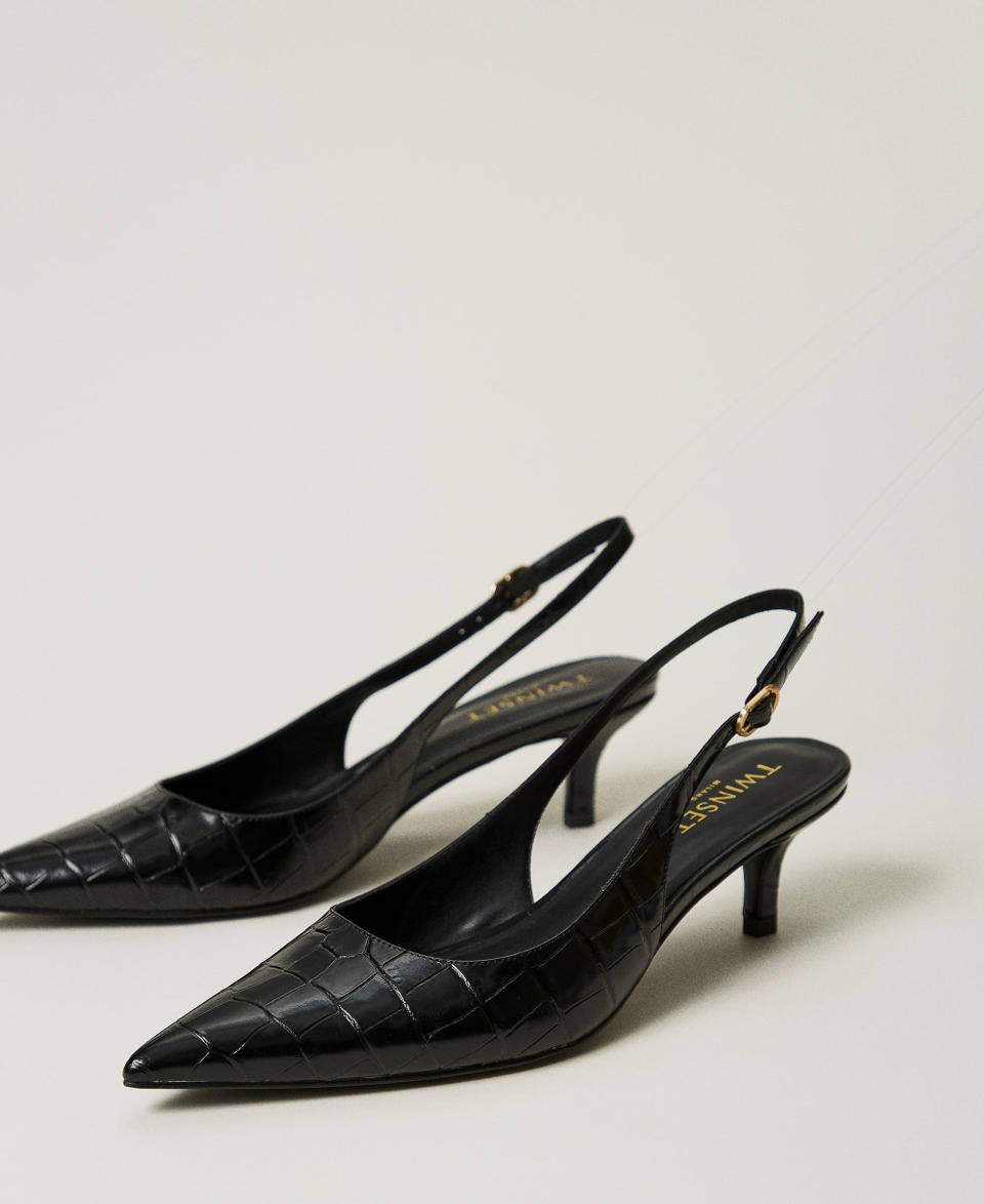 Twin Set Décolleté sling back a stampa cocco In Saldo