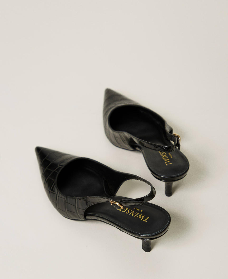 Twin Set Décolleté sling back a stampa cocco In Saldo
