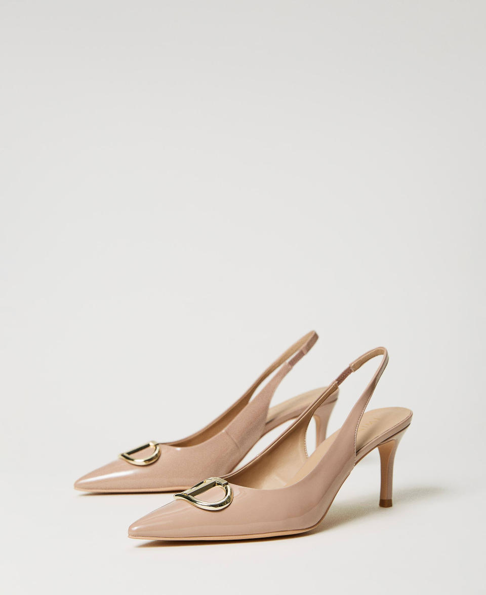 Twin Set Décolleté sling back in vernice Nuovo