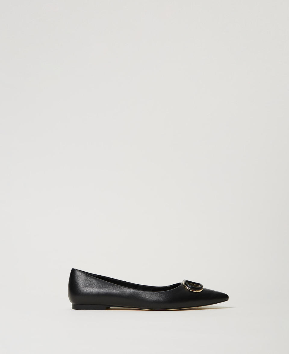 Twin Set Ballerine in pelle con Oval T Online