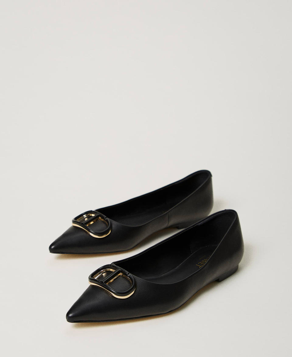 Twin Set Ballerine in pelle con Oval T Online