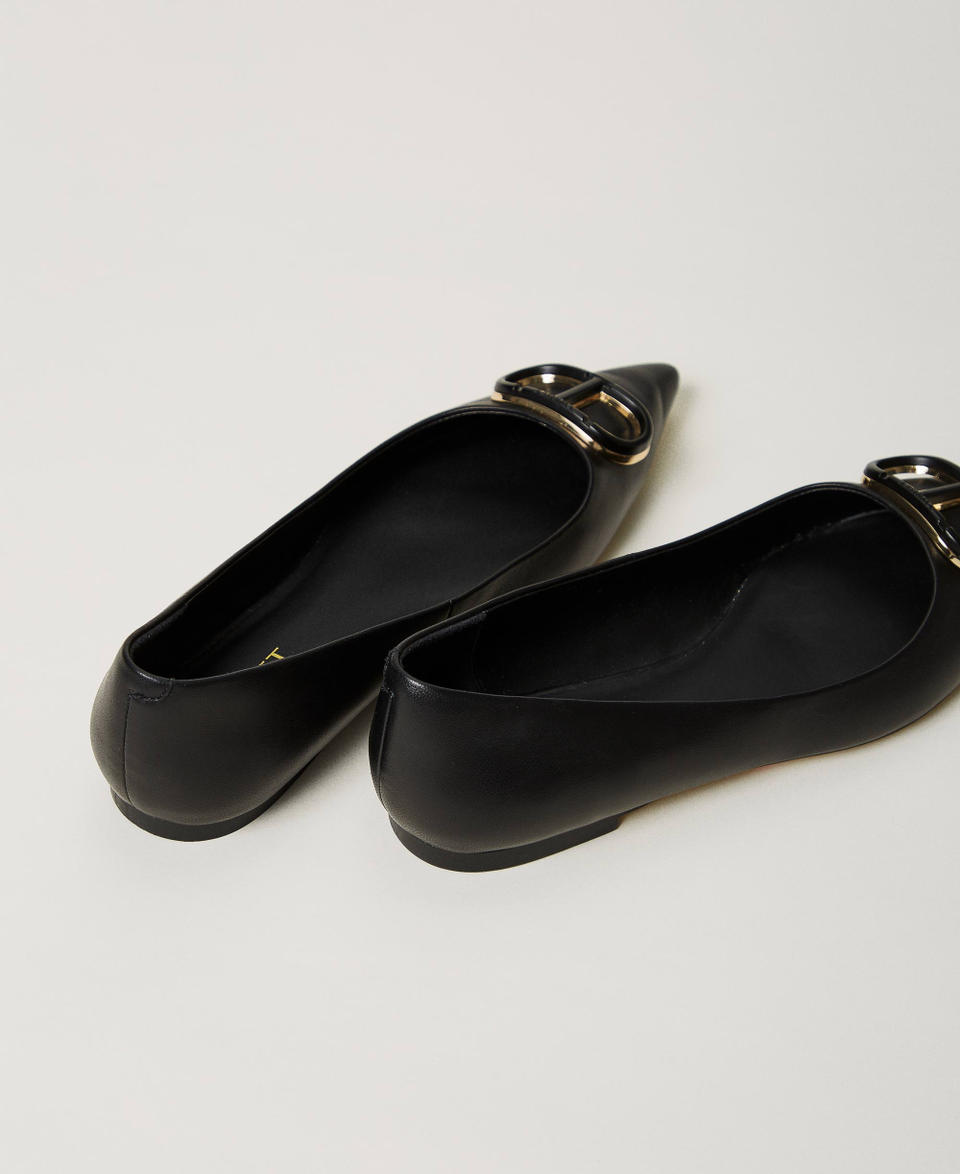 Twin Set Ballerine in pelle con Oval T Online