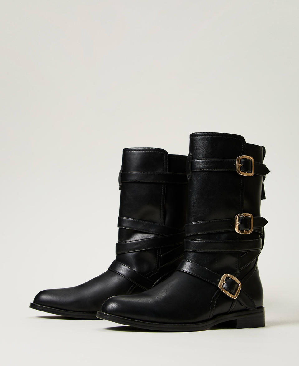 Twin Set Stivali biker con cinturini In Vendita