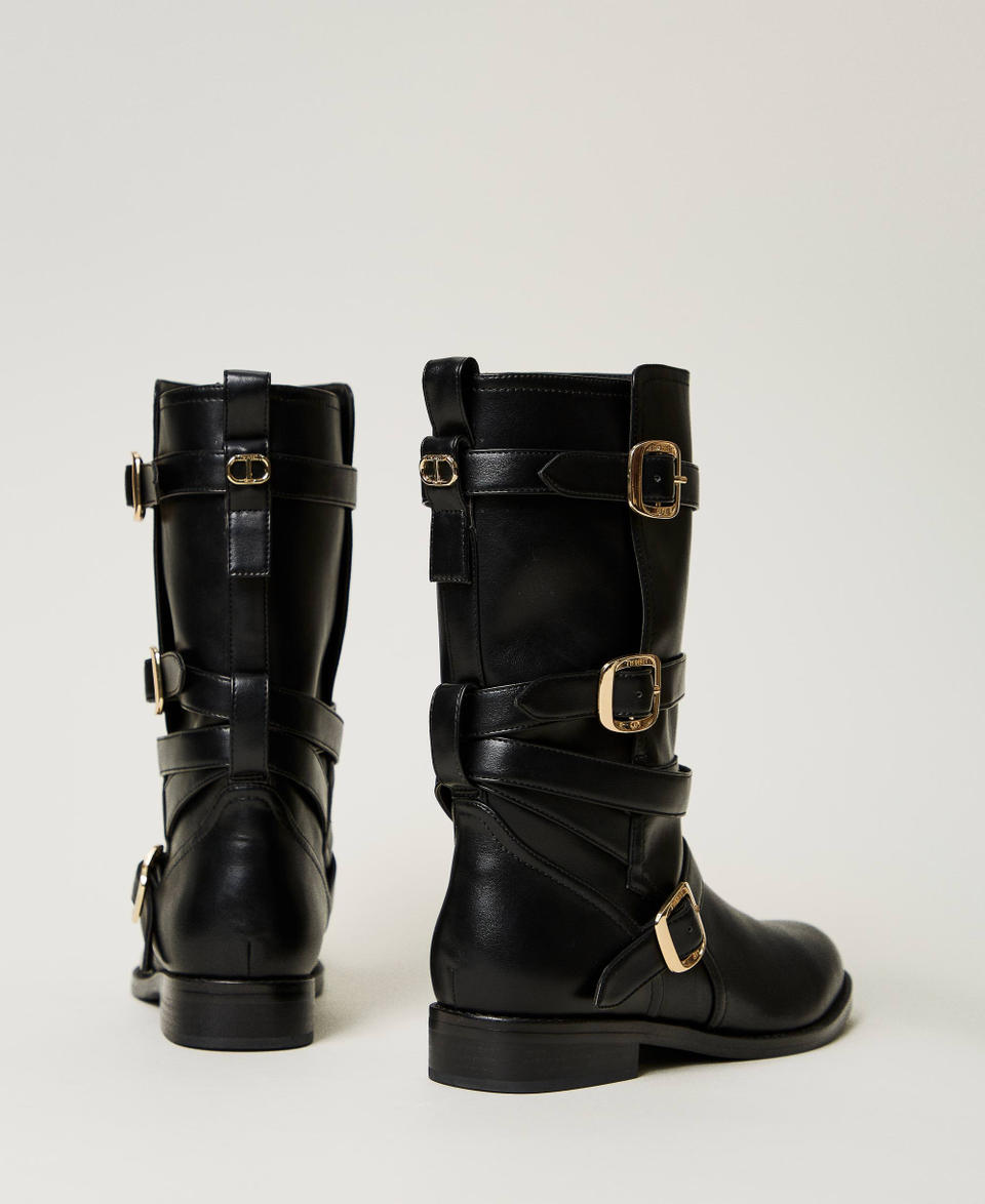 Twin Set Stivali biker con cinturini In Vendita