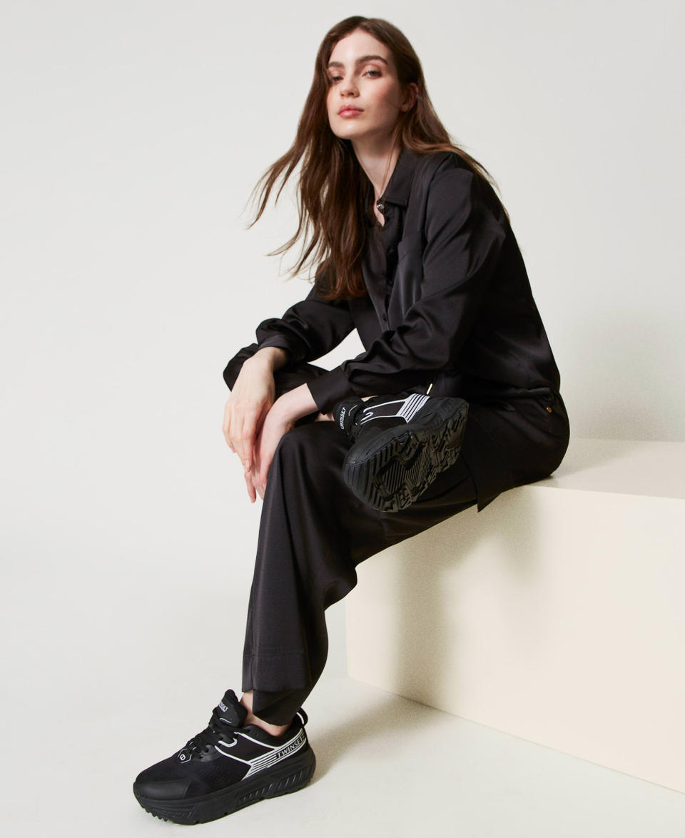 Twin Set Sneakers Fessura a righe con logo a contrasto Hotsell