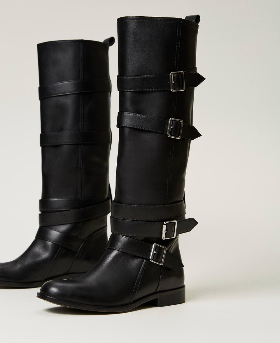 Twin Set Stivali in pelle con cinturini In Saldo