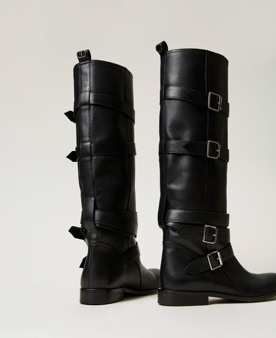 Twin Set Stivali in pelle con cinturini In Saldo