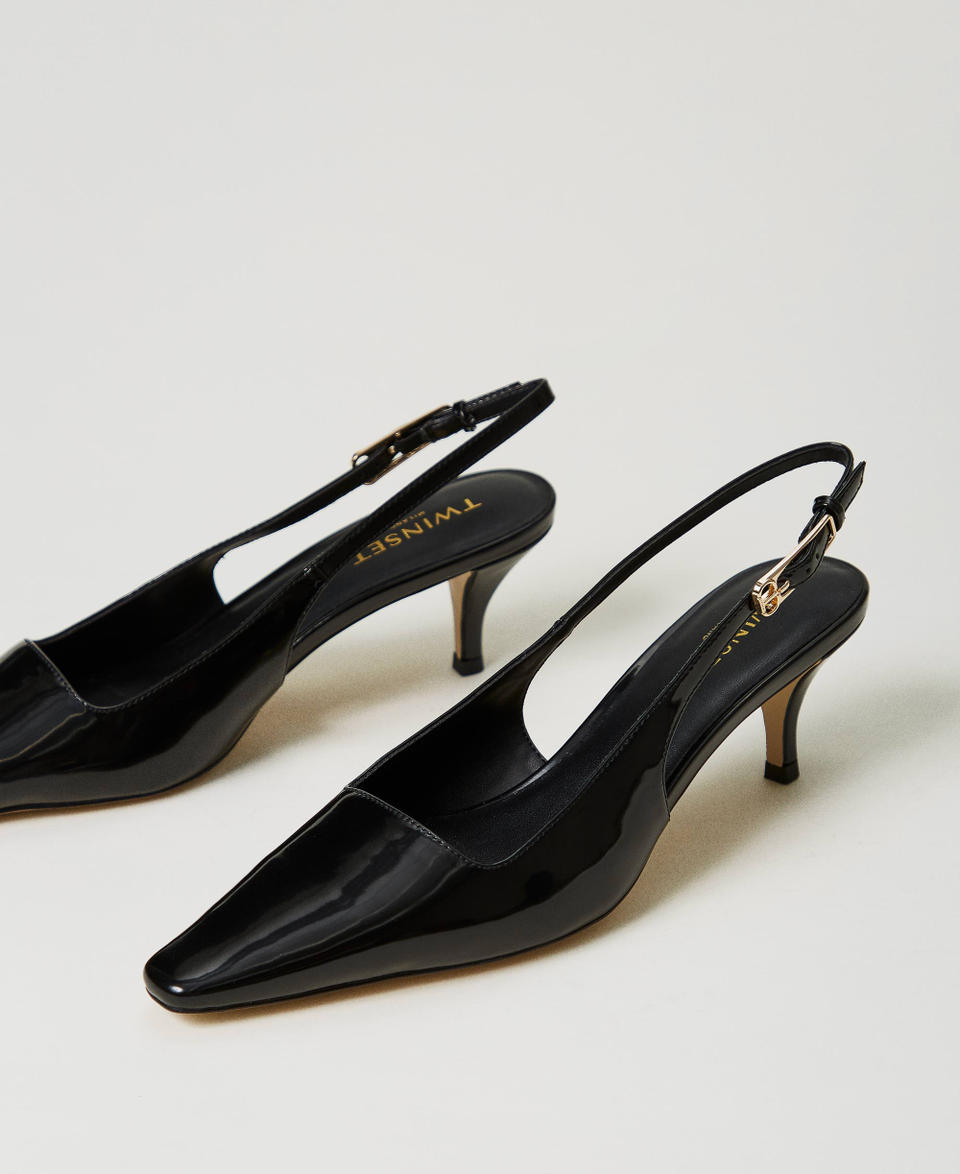 Twin Set Décolleté sling back in vernice Nuova