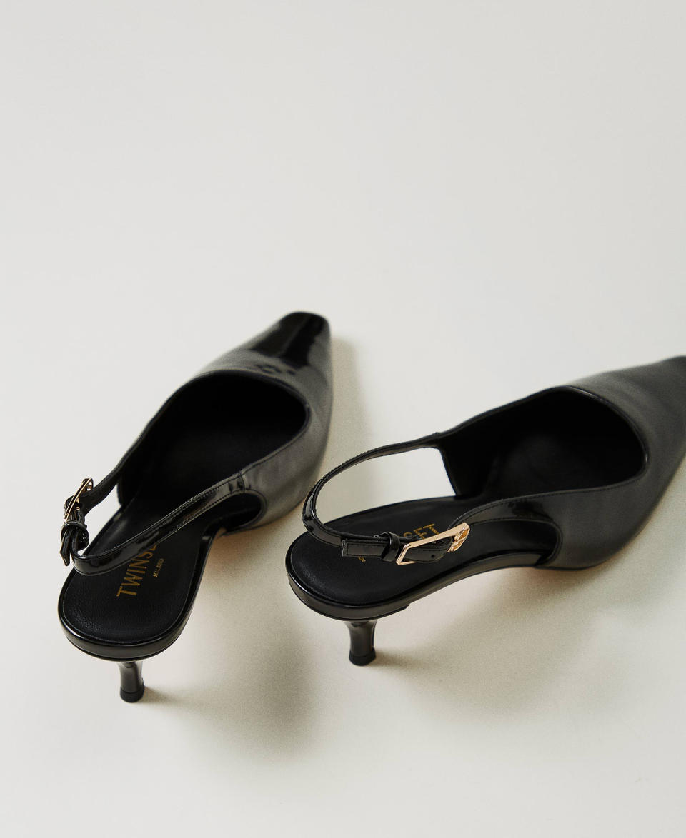 Twin Set Décolleté sling back in vernice Nuova