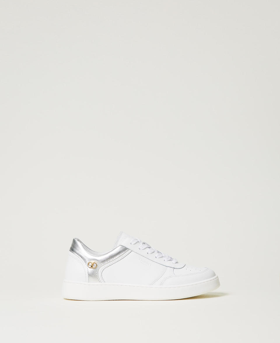 Twin Set Sneakers in pelle con inserti laminati In Linea