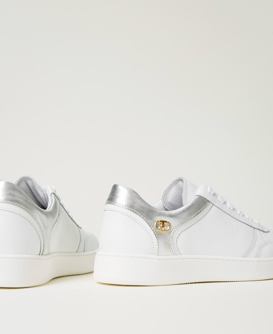 Twin Set Sneakers in pelle con inserti laminati In Linea