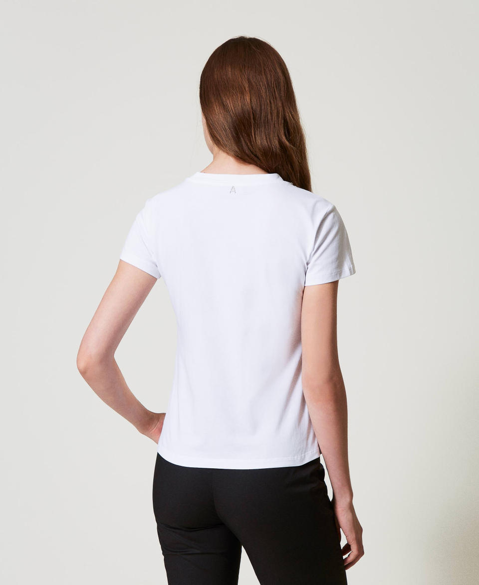 Twin Set T-shirt con ricamo a mano e logo Vendita