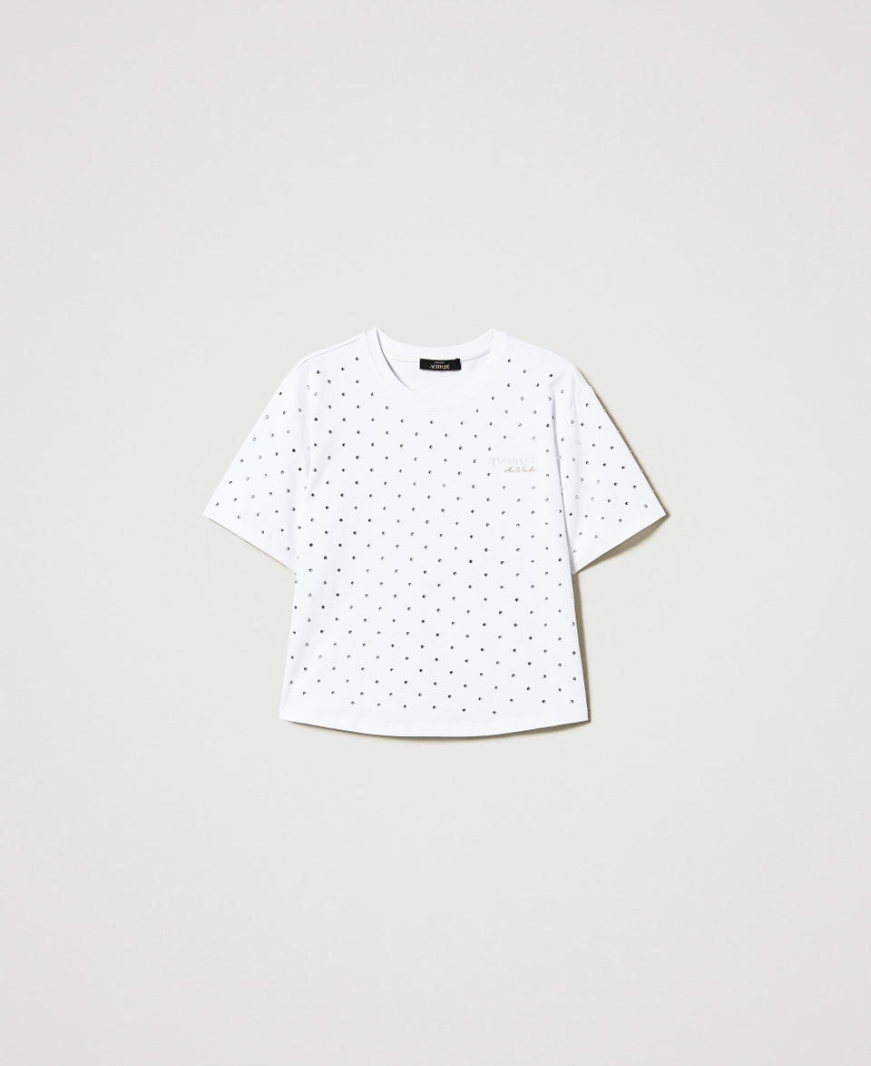 Twin Set T-shirt boxy con strass Promozione