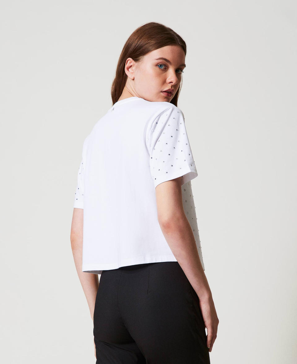 Twin Set T-shirt boxy con strass Promozione