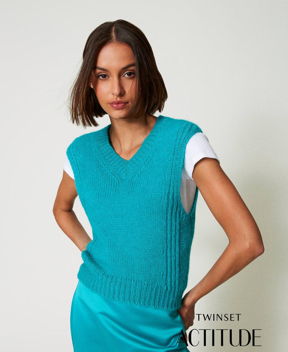 Twin Set Gilet in misto lana seamless Soddisfazione Garantita