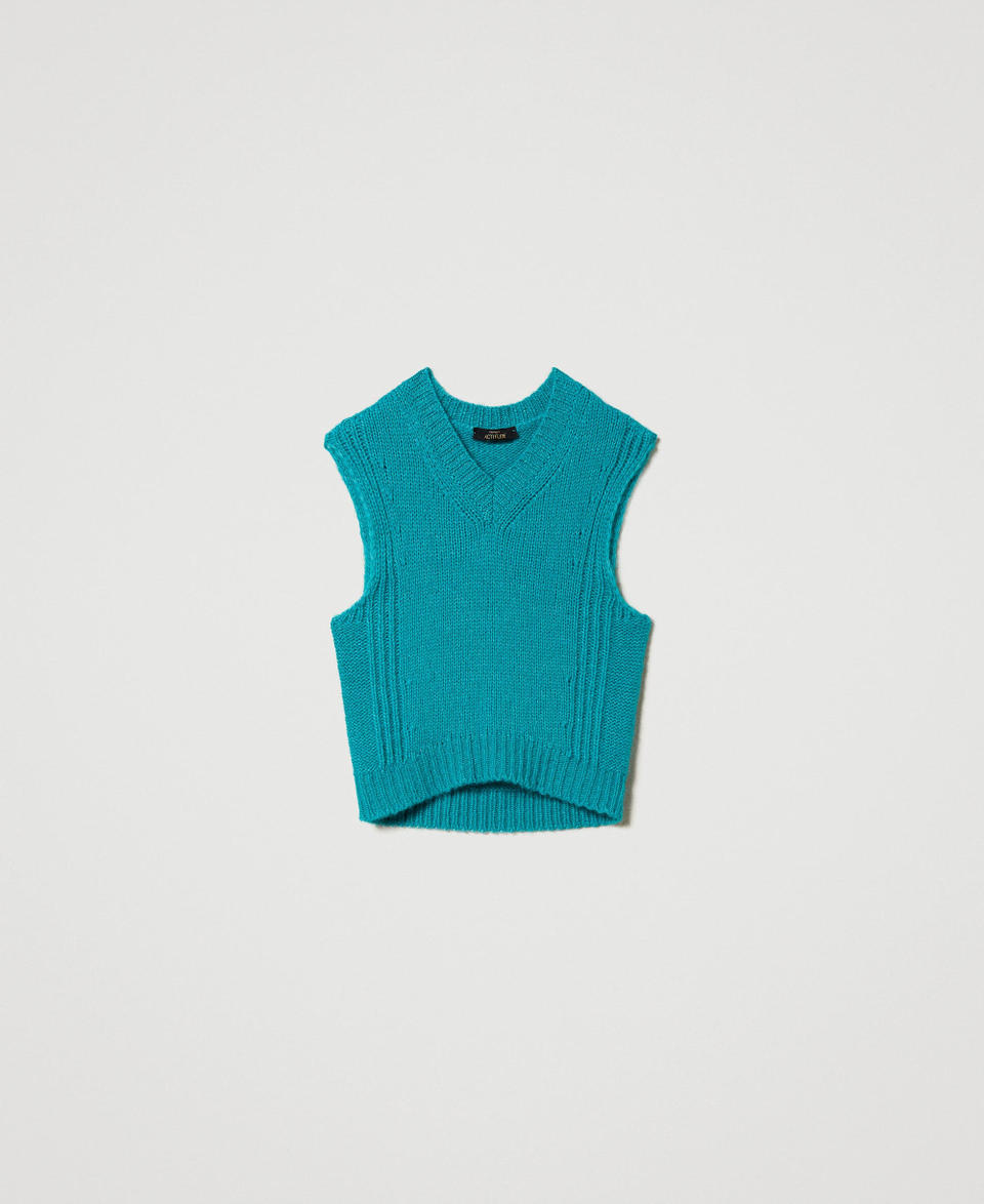Twin Set Gilet in misto lana seamless Soddisfazione Garantita